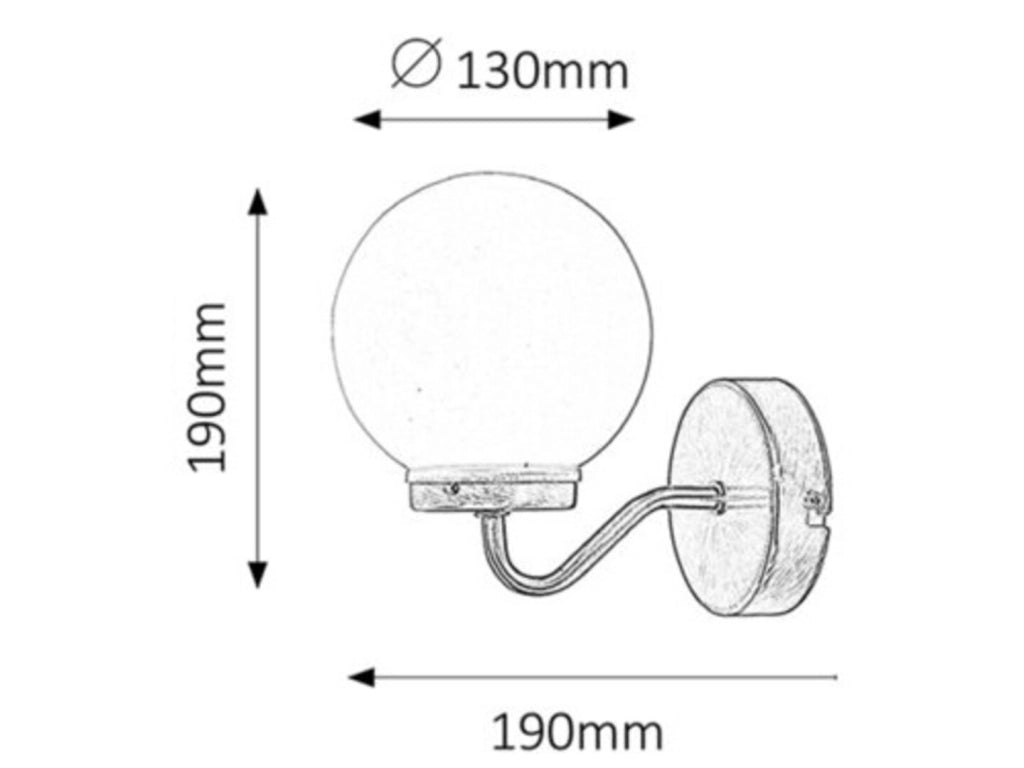 Applique Togo 1302 bianca sfera vetro E14 IP44 Rabalux