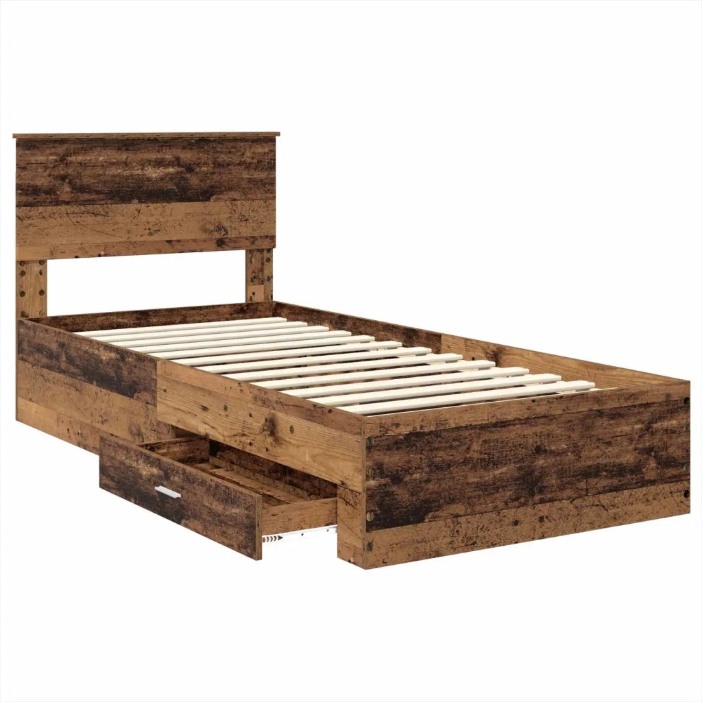 Struttura del letto Legno vecchio 90 x 190 cm Legno multistrato 3408315