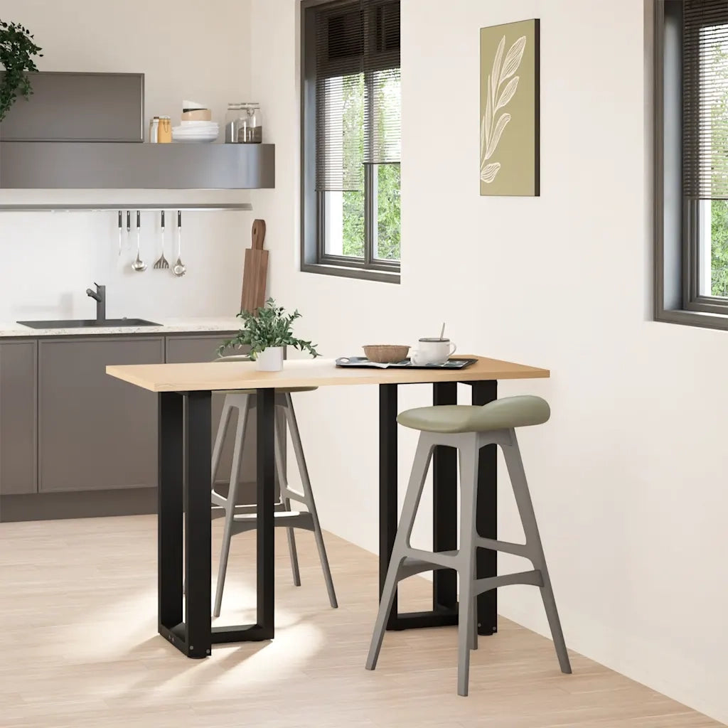 Gambe per tavolo da bar a forma di T 2 pz | Piede del tavolo nere 40x35x(90-91) cm in acciaio