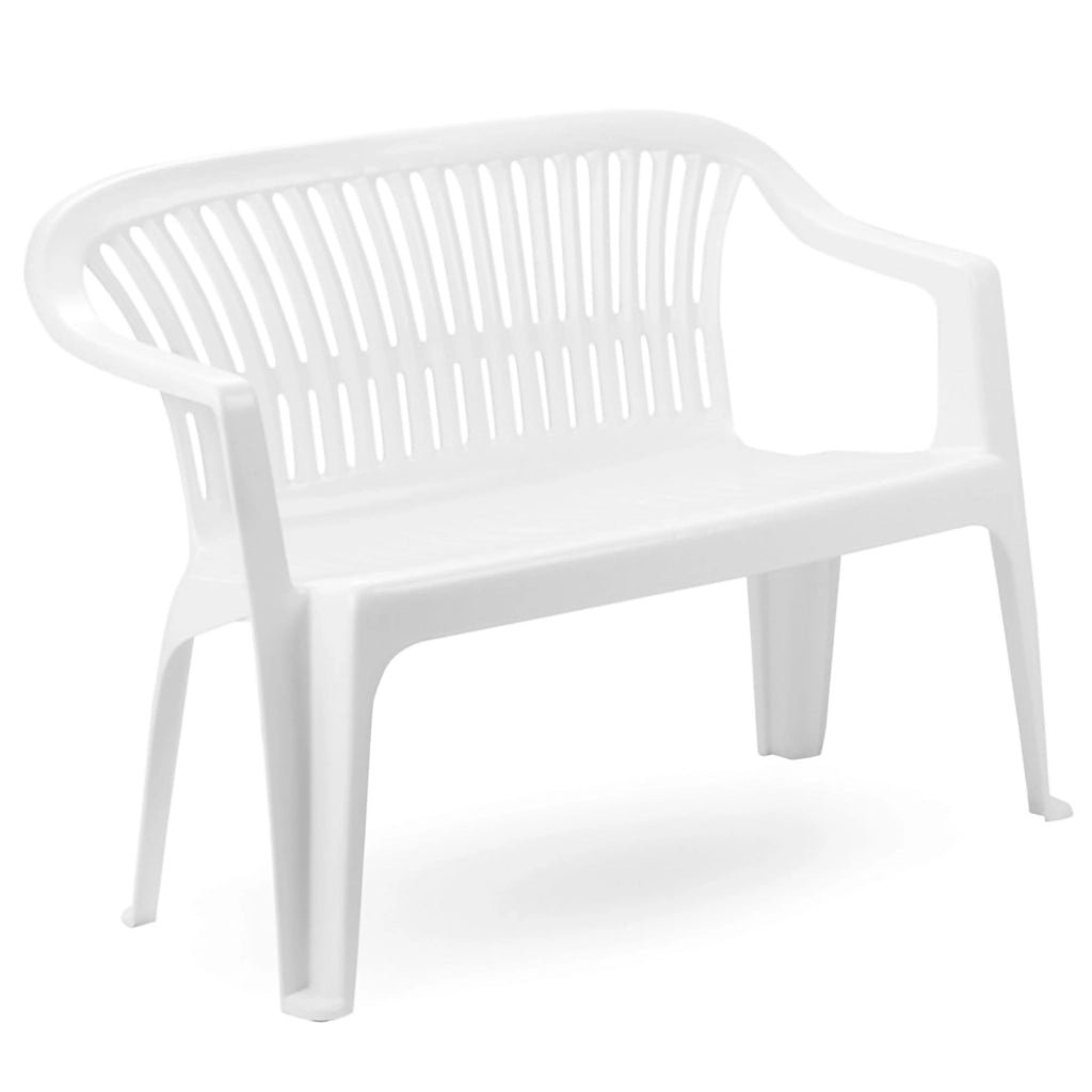 Asmi, Panchina da Esterno 2 Posti Made in Italy, 114x55x82h cm Bianco