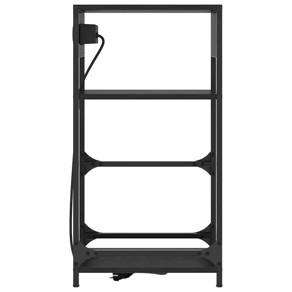 Comodino | Armadio da Notte | Mobiletto da notte Rovere Nero 40 x 27 x 76 cm Legno multistrato