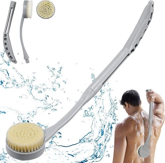 Spazzola per doccia in acciaio - Spazzola secca - 52 cm - Grigio