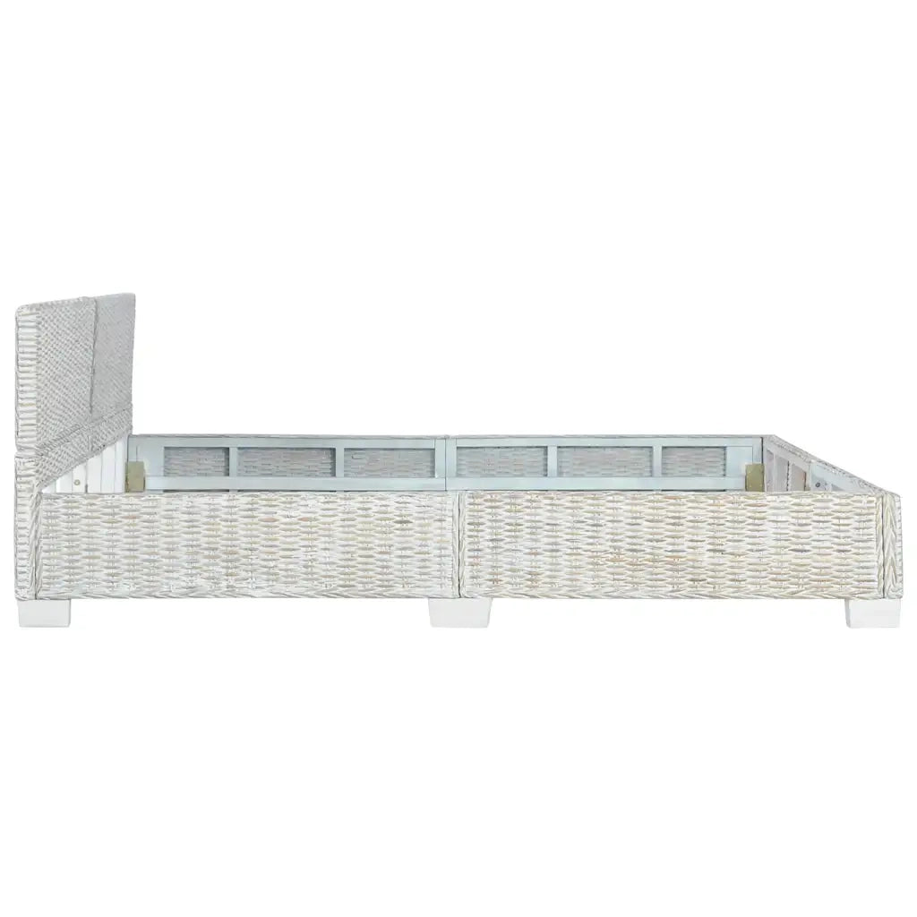 Giroletto senza Materasso Grigio Naturale Vero Rattan 180x200cm 283093
