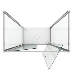 Box Doccia 3 Lati 80x110x80 cm 2 Ante Battenti in Cristallo Opaco 6mm H185 Fosterberg Koge Trio