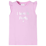 Maglietta da Bambina con Maniche Volant Lilla 128cod mxl 134001