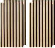 Set di 6 pannelli acustici - legno di quercia - velluto nero - 60 x 120 x 2,1 cm
