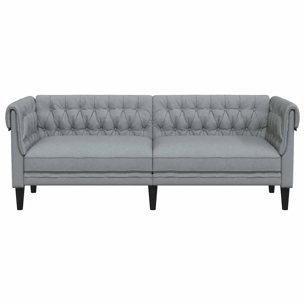vidaXL Divano Chesterfield Grigio chiaro 201.5 x 74.5 x 74.5 cm
