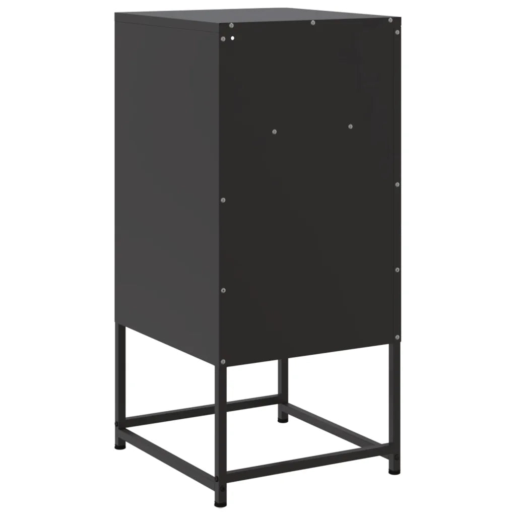 Set di 2 Comodini | Armadio da Notte | Mobiletto da notte Neri 36x39x78 cm in Acciaio