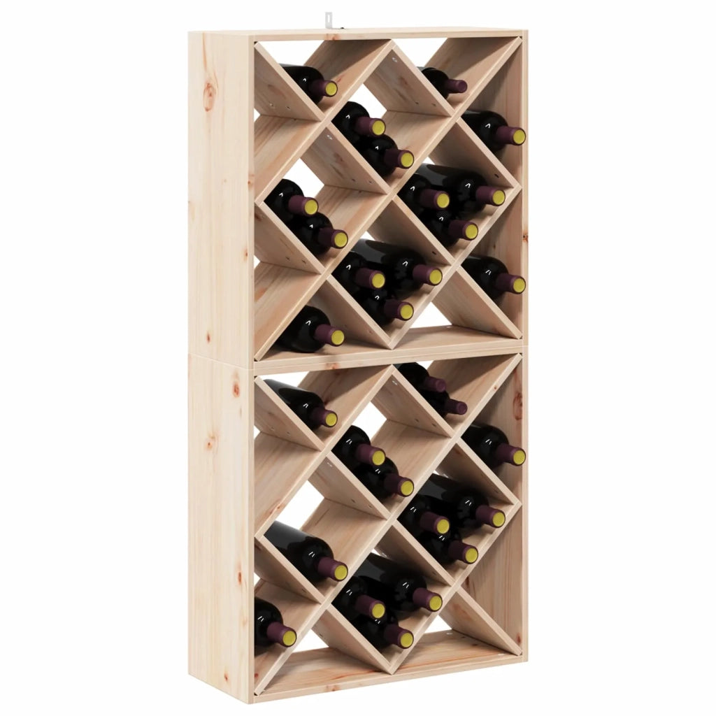 Portabottiglie 2 pcs Naturale 62 x 25 x 62 cm Pino massello 893318