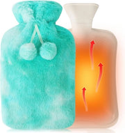 Termos di 2 litri con rivestimento morbido - termos di acqua calda in gomma per mani e piedi caldi - blu