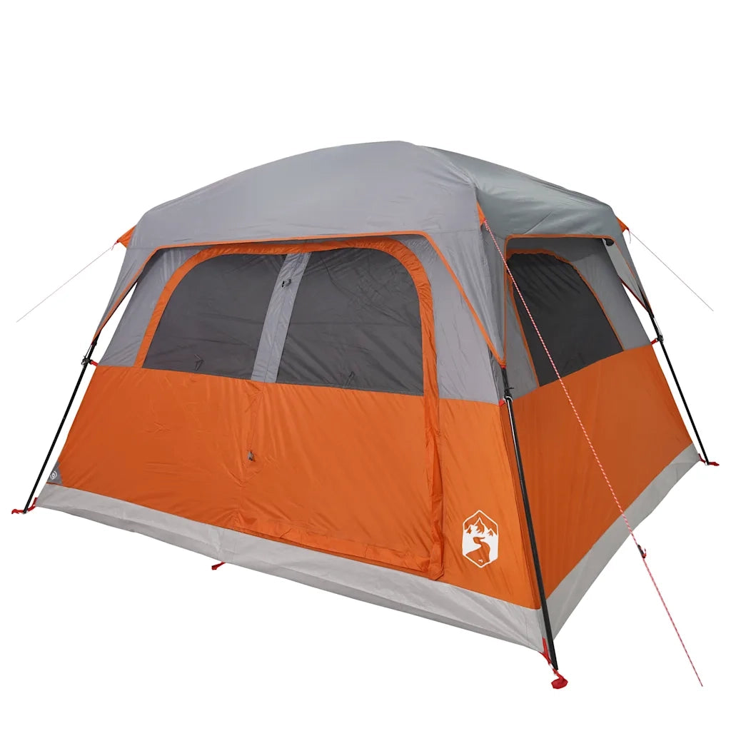 Tenda Familiare a Cabina 6 Persone Arancione Impermeabile 94547