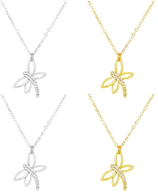 Set di Collane per Donna - 4 pezzi - Colli in Oro/Argento - Collane con Cristalli - Materiali in Acciaio Inossidabile - Progettate per un Design Elegante - Collane per Donna