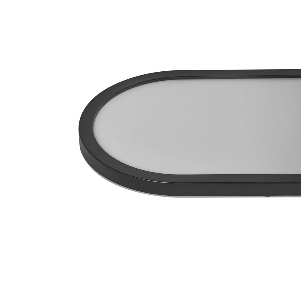 Plafoniera LED Ovale Nera in Materiale Sintetico con Telecomando, Lampada da Soffitto a Pannello Clarella
