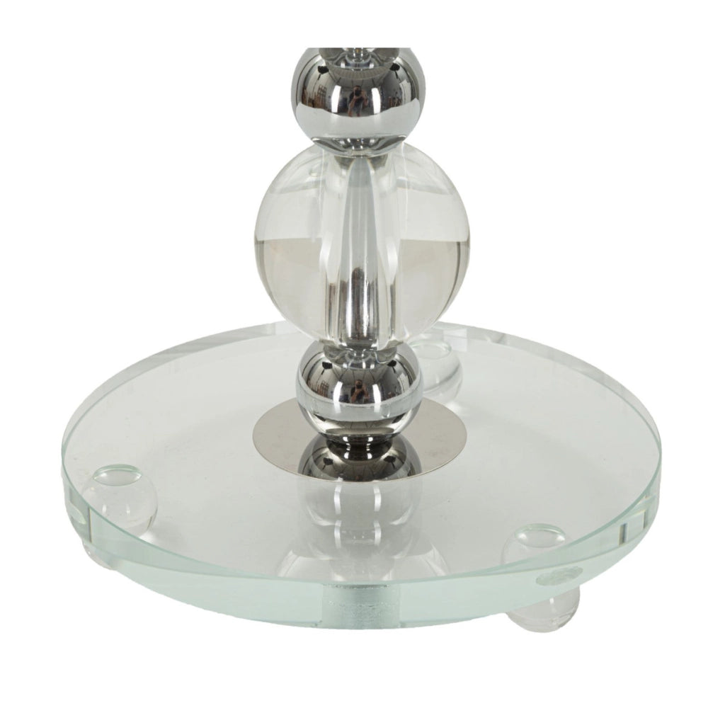 Lampada da Tavolo VKH156, Argento, Metallo, 30x30x48 cm