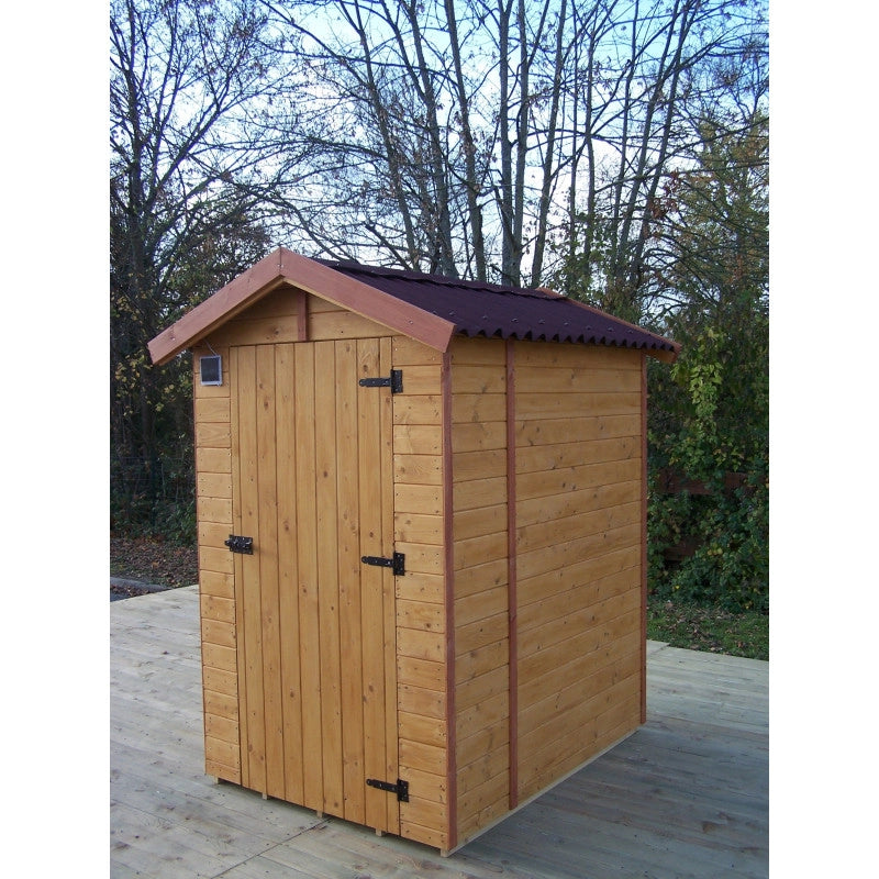 Casetta in legno con WC secco, lavamani e LED solare – 120x160 cm – pannelli 16 mm – toilette autonoma da esterno – ED1419WC Foresta