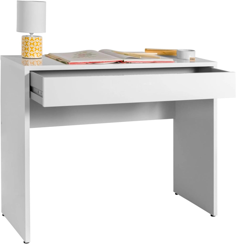 SCRIVANIA CON CASSETTO LINEA 'ESPRESSO' cm. 100 x 40,5 x h.81,4 - laccato bianco  - COMPOSAD