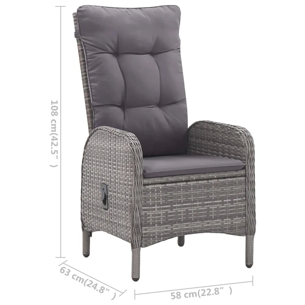 Set Mobili da Pranzo per Giardino 5 pz Grigio 3067681