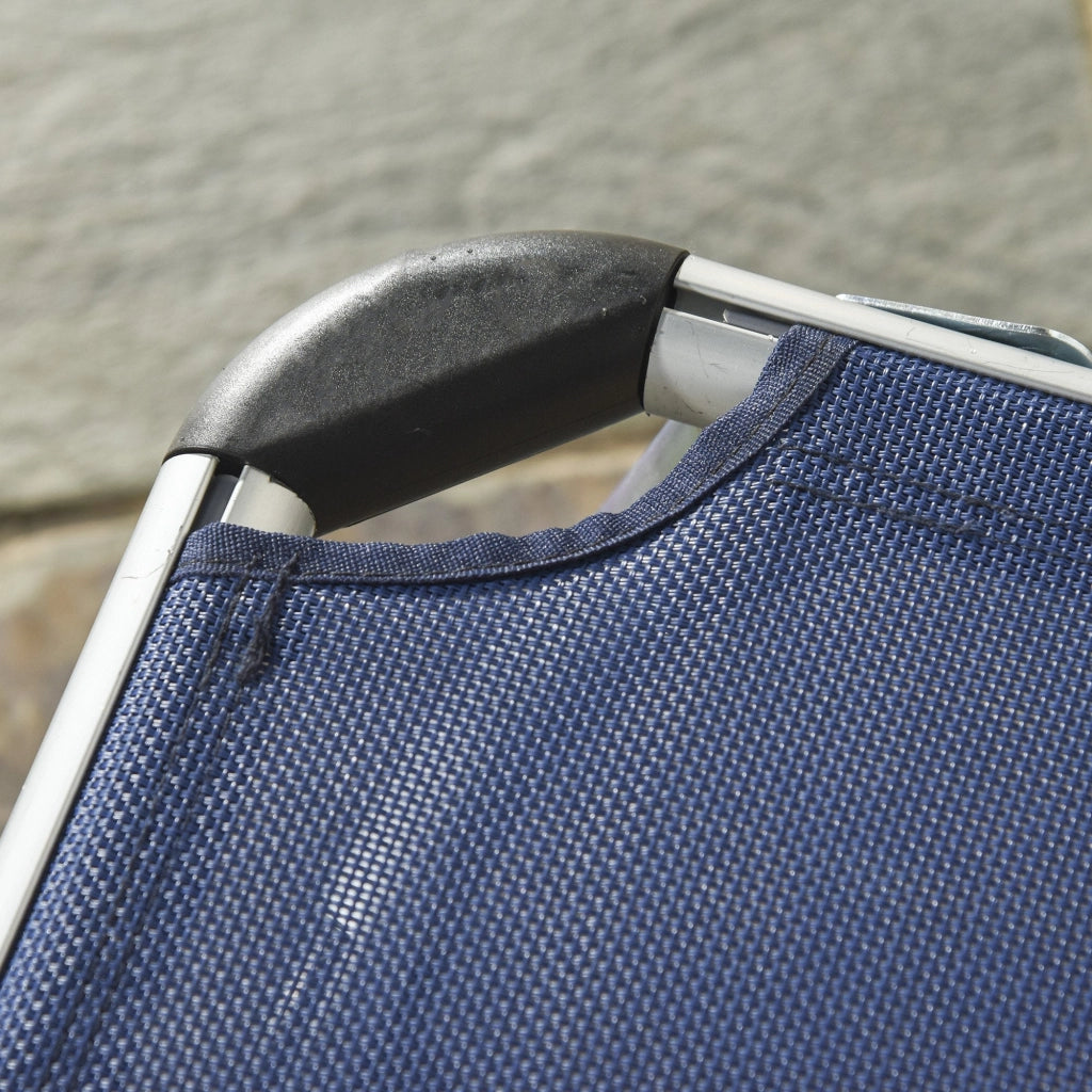 Lettino Prendisole Pieghevole da Giardino 60x170x76 cm in Alluminio e Textilene Blu