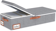 Cassettiera per Abbigliamento con Coperchio e Borsa di Stoccaggio Pieghevole con Maniglie per lenzuola coperte abbigliamento 60x30x15cm Grigio