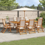 Set Pranzo da Giardino 9pz Legno Massello di Acacia e Textilene 3279279
