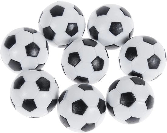 Palline da Tavolo da Gioco 8 Stuks - Mini Palline - Nero/Bianco - ABS - Diametro 32 mm - Adatte per Tavolo da Gioco 135 cm - Palline da Kicker