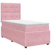 Letto box spring con materasso Rosa 90 x 190 cm Velluto 3454516