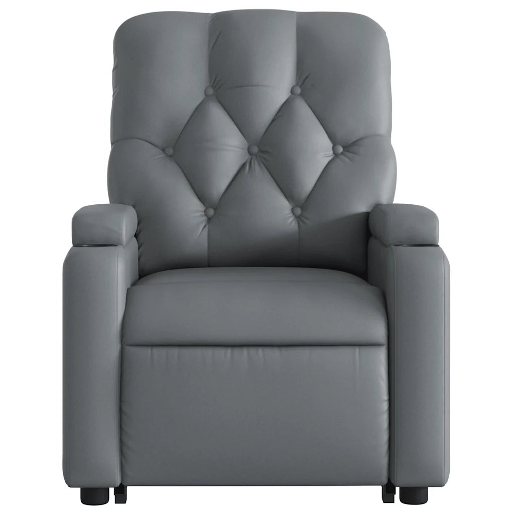 Poltrona Alzapersona Reclinabile Grigio in Similpelle 3204789
