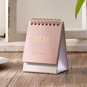 Calendario da tavolo 2026 in colore uniforme, piccola calendario verticale a fogli mobili, adatto per casa, ufficio e scuola (rosa)