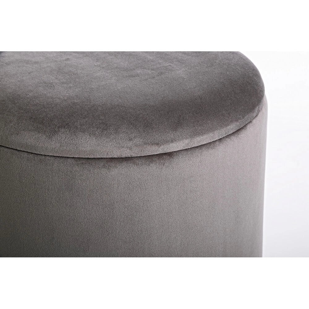 Sgabello Contenitore Rotondo in Velluto con Base Dorata - SERENA