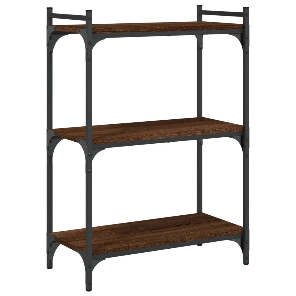 Libreria 3 Ripiani Rovere Marrone 60x30x86 cm Legno Multistrato