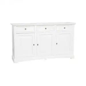 Credenza madia buffet in legno Shabby chic 3 ante chic mod goccia bianca