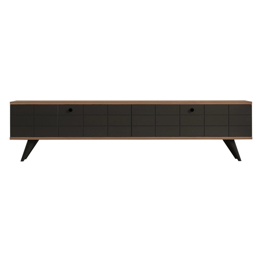 Tresana, Mobile Porta tv 2 Ante, 160x25x35h cm Nero Antracite