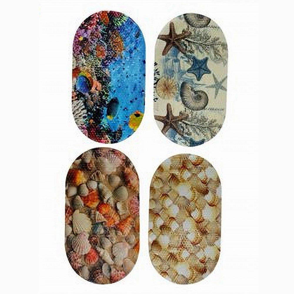 Trade Shop - Tappeto Tappetino Antiscivolo Arredo Bagno Tema Marino Conchiglie 38x69cm 59501 -