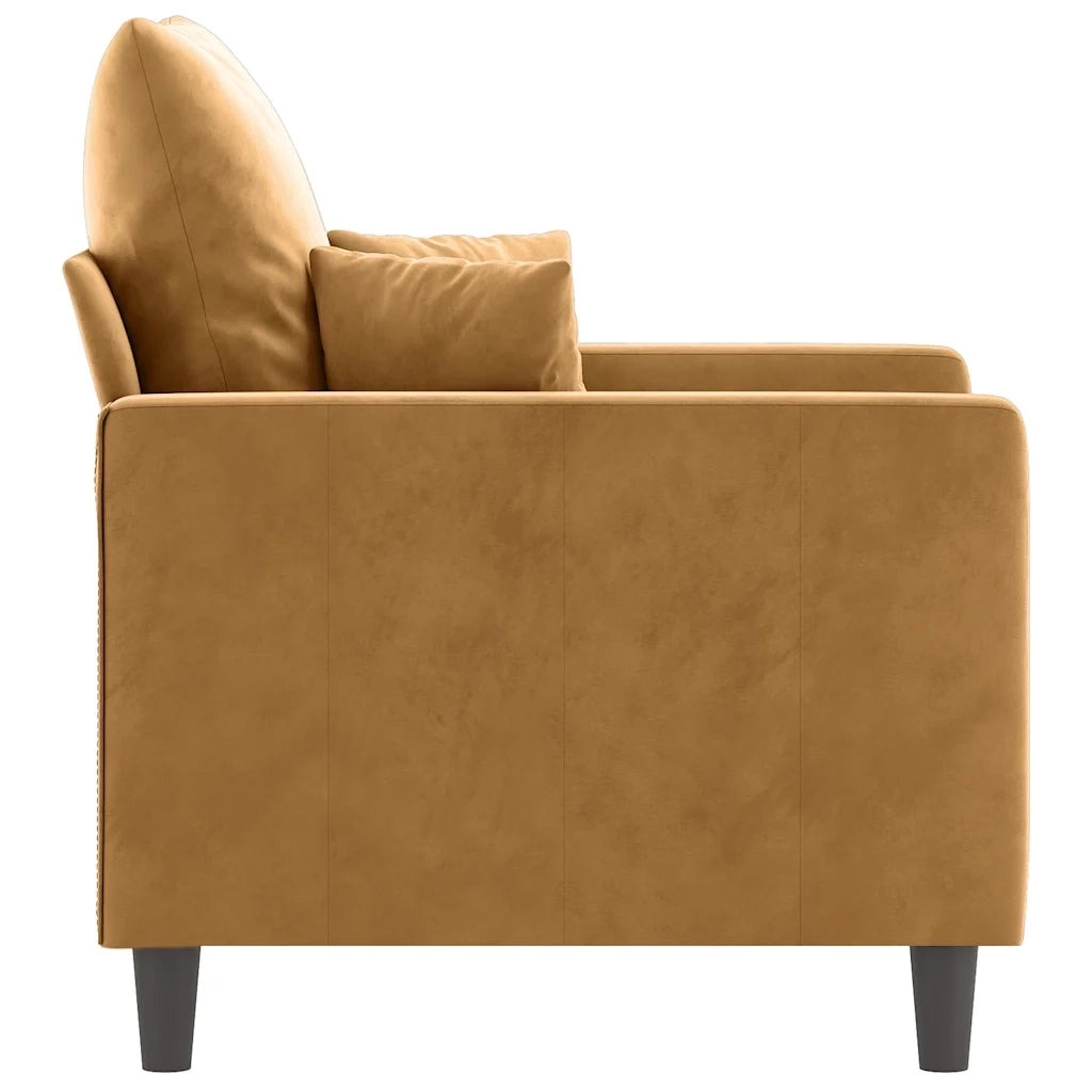 Poltrona Marrone 60 cm Velluto 359290