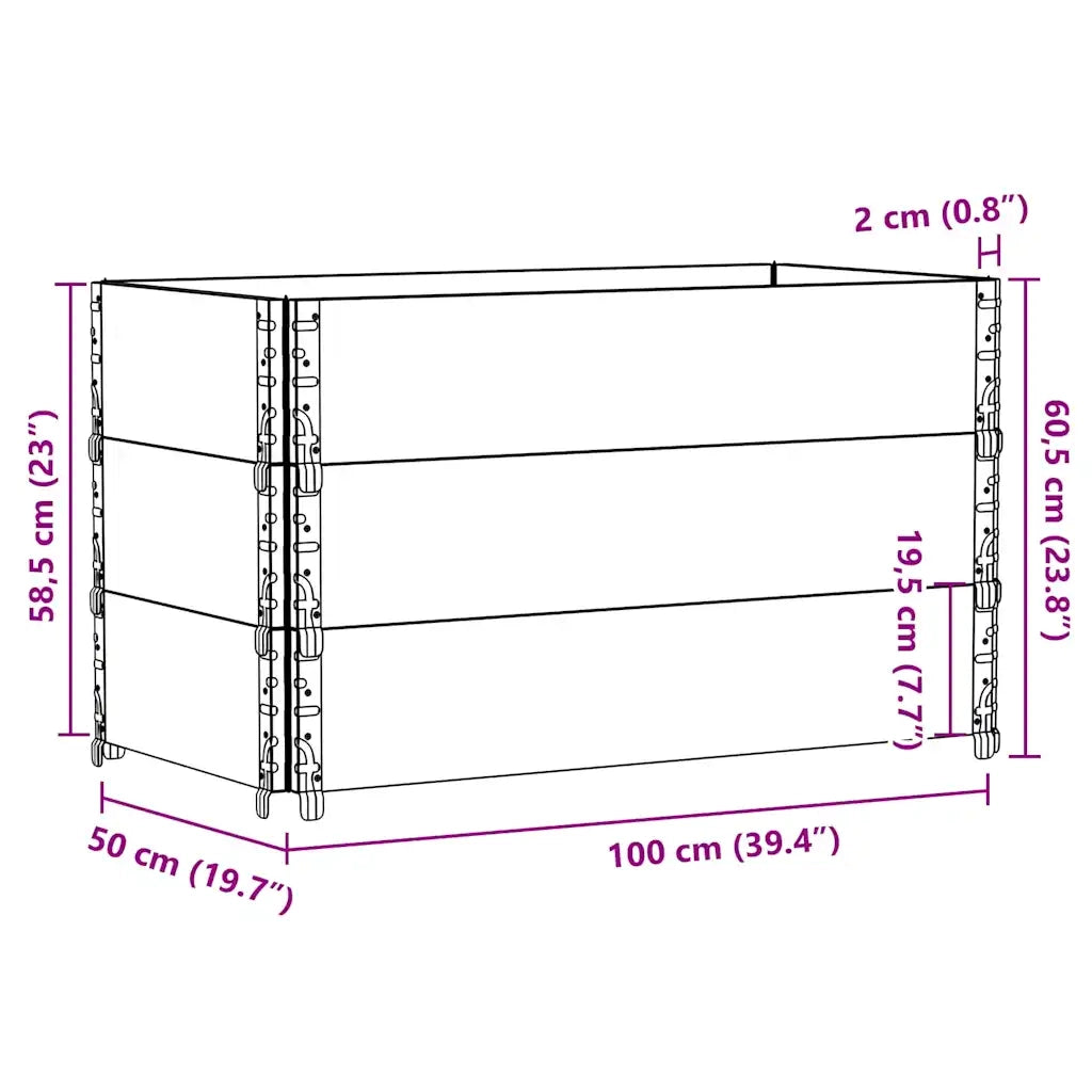 Paretali per Pallet 3 pz Neri 100x50cm Legno Massello di Pino 3295371