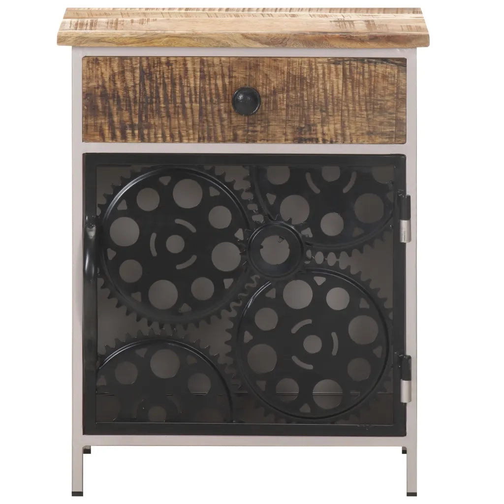 Comodino-Tavolino da notte 40x30x50 cm in Legno di Mango Grezzo 945001