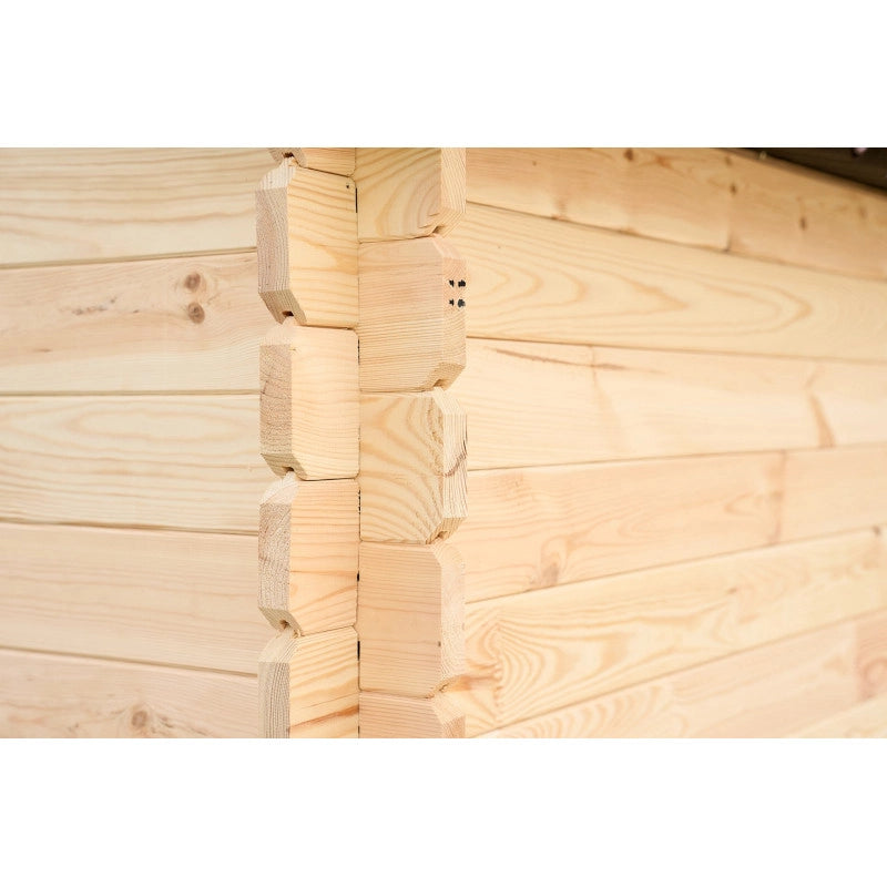 Casetta in legno da giardino con porta vetrata – 200x200 cm – tavole 28 mm, tetto bitumato – VD2020.02N Foresta
