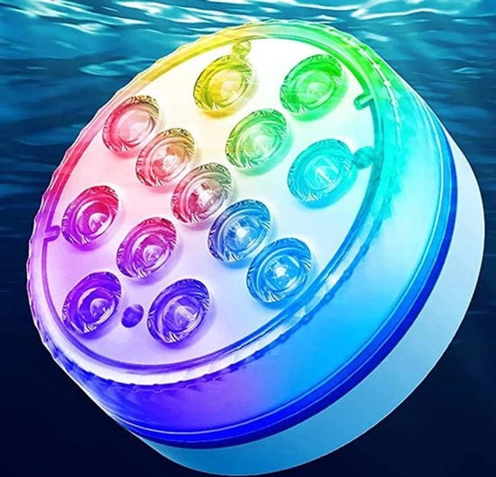 Lampada LED per piscina, lampada subacquea (con telecomando), 13 perle LED, 16 colori, lampada subacquea, lampada per laghetto, lampada per vasca idromassaggio