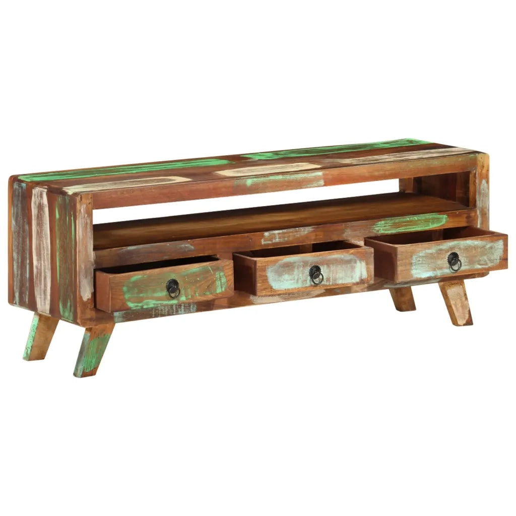 Mobile TV | Armadietto TV | Mobile Porta TV Multicolore 110x30x40 cm in Legno di Recupero