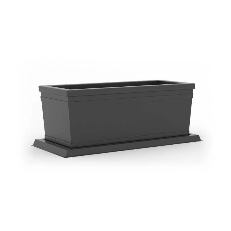 Vaso Fioriera decorativo classico tradizionale 80x40 H34 in polimero resistente antracite per piante per giardini e terrazze - Made in Italy - Monacis