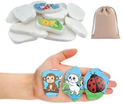 Pietre per decorare 14 pezzi - Pietre di ghiaia bianche - Borsa di stoccaggio - Materiale naturale - Superficie perfetta per la pittura - Sicure per i bambini - Pietre per hobby