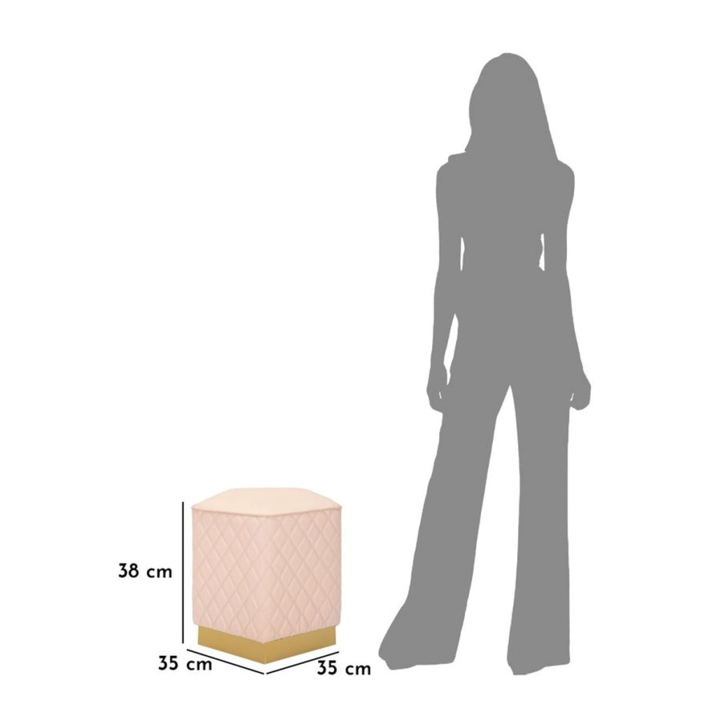 Pouf VKH353, Rosa, Legno, 38x38x38 cm