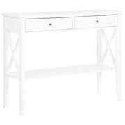 Tavolo Consolle Bianco 2 Cassetti Mobili Da Ingresso Design Retrò