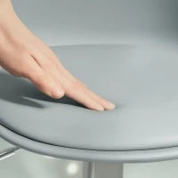 Set da 2 Sgabelli da Bar, Sgabelli Girevoli con Schienale, Regolabili in Altezza, fino a 120 kg di Portata, 42 x 38 x 82-104 cm, Grigio