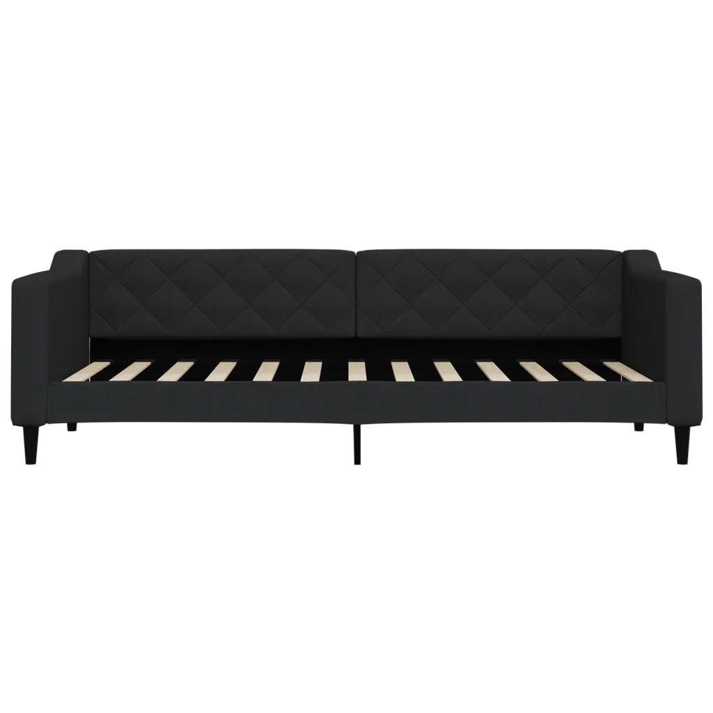 Letto da Giorno Nero 80x200 cm in Tessuto