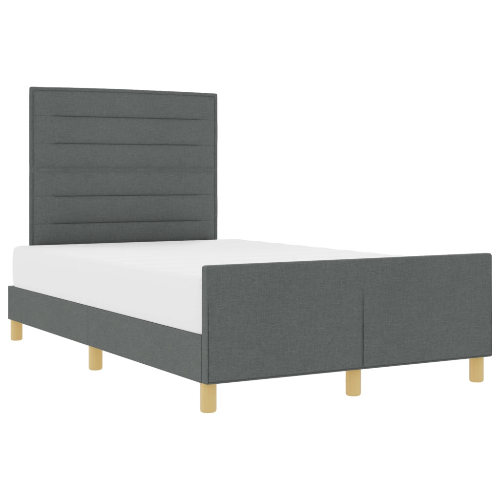 Letto in tessuto grigio scuro 140x200 cm