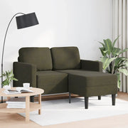 Divano 2 Posti con Chaise a L Verde Militare 125 cm Similpelle 4107091