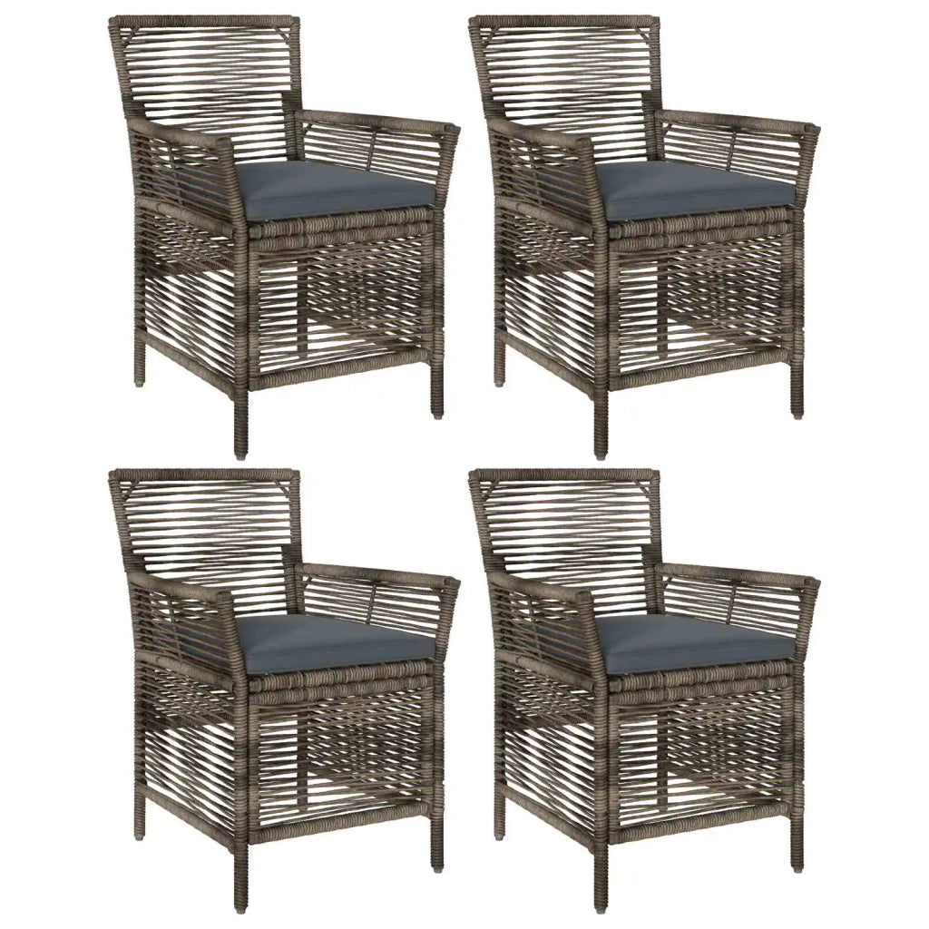 Sedia da giardino 4 pz | Sedie da Esterno Grigio e Grigio Scuro polyrattan