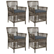 Sedia da giardino 4 pz | Sedie da Esterno Grigio e Grigio Scuro polyrattan