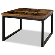 Tavolino da Salotto in Legno di Teak e Resina 60x60x40 cm 244552